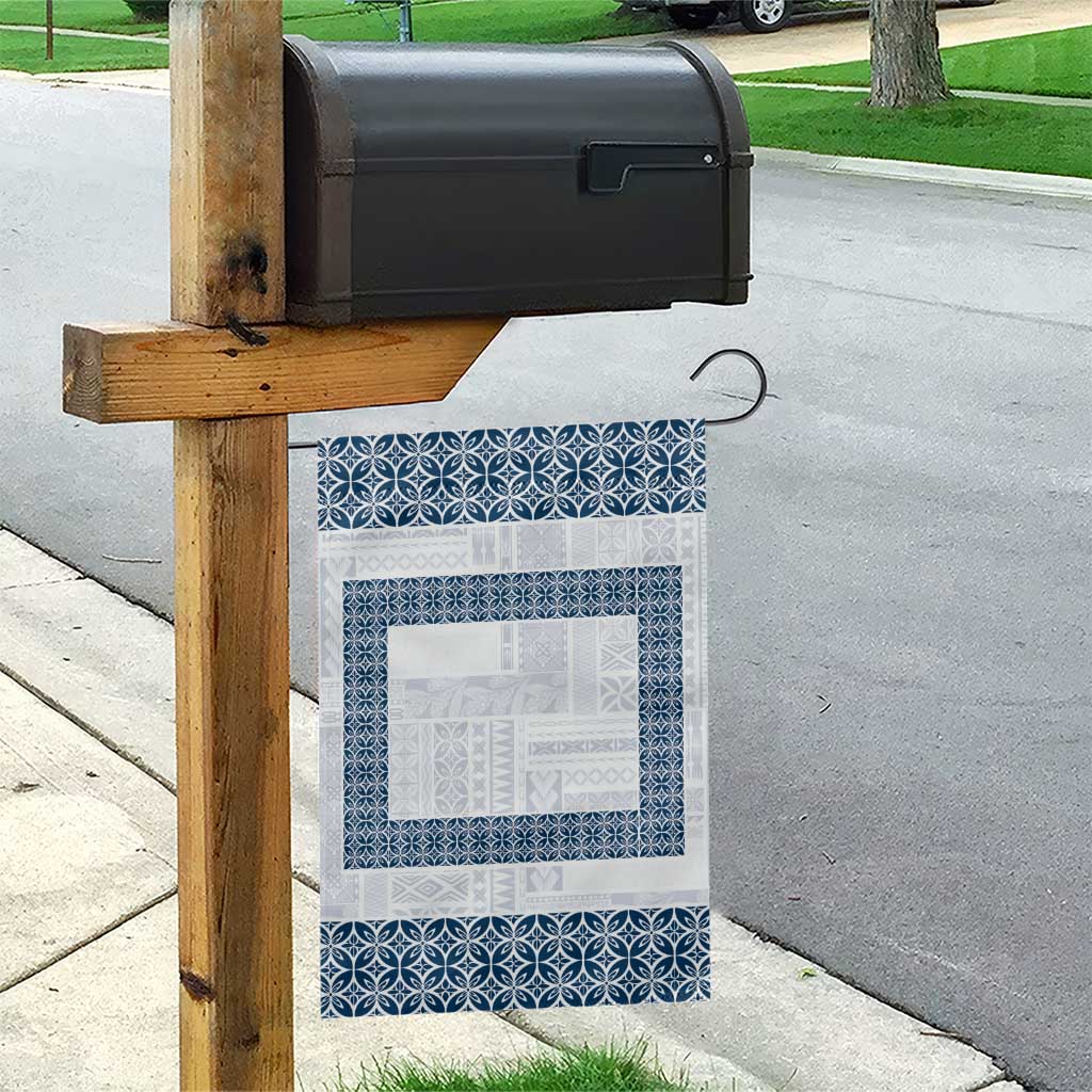 Samoa Siapo Blue Trimmed Garden Flag Samoa White Sunday - Polynesian Pride