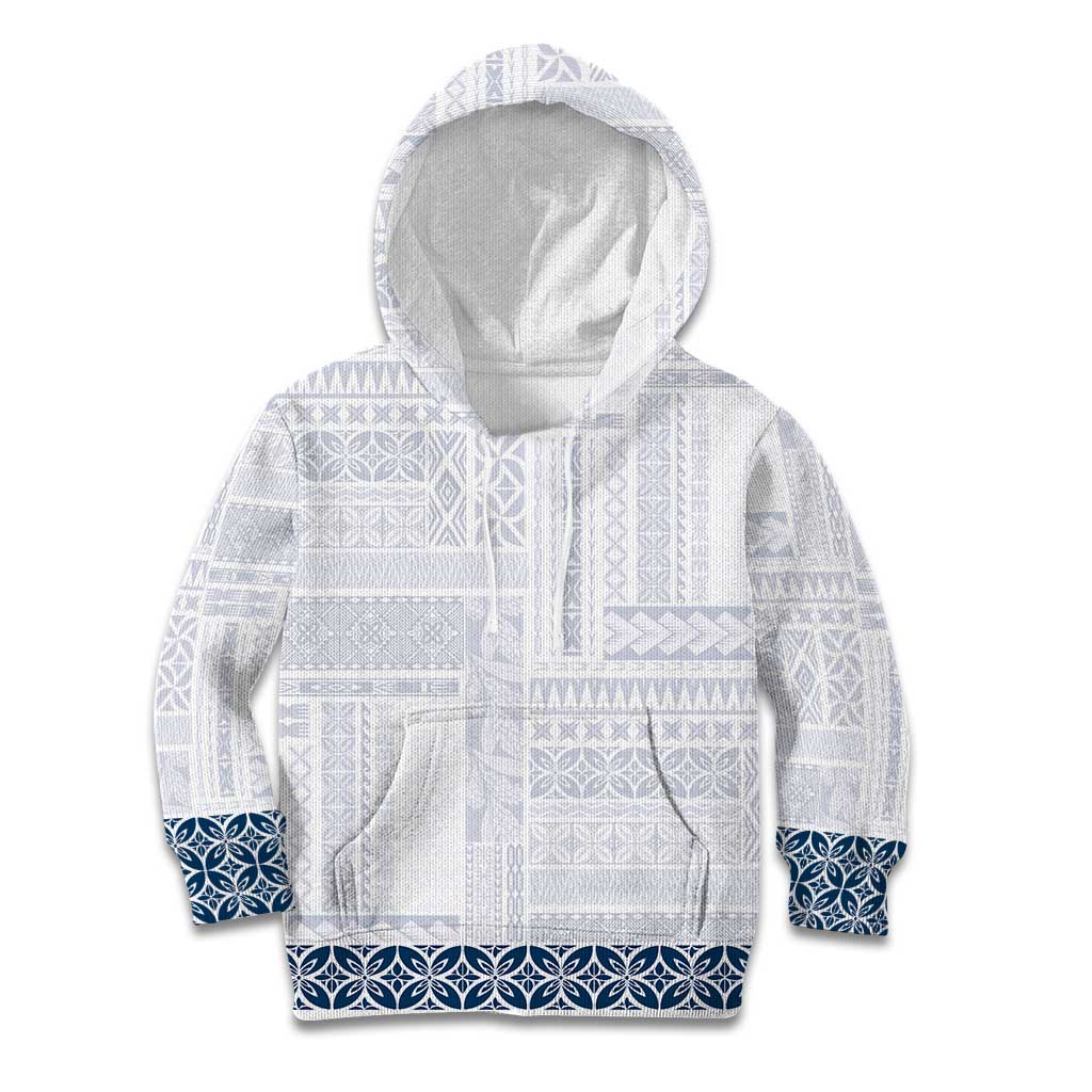 Samoa Siapo Blue Trimmed Kid Hoodie Samoa White Sunday - Polynesian Pride