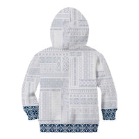 Samoa Siapo Blue Trimmed Kid Hoodie Samoa White Sunday - Polynesian Pride