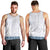 Samoa Siapo Blue Trimmed Men Tank Top Samoa White Sunday - Polynesian Pride