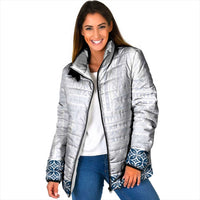 Samoa Siapo Blue Trimmed Padded Jacket Samoa White Sunday - Polynesian Pride