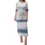 Samoa Siapo Blue Trimmed Puletasi Samoa White Sunday - Polynesian Pride