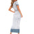 Samoa Siapo Blue Trimmed Short Sleeve Bodycon Dress Samoa White Sunday - Polynesian Pride