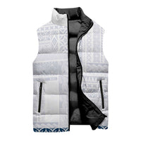 Samoa Siapo Blue Trimmed Sleeveless Puffer Jacket Samoa White Sunday - Polynesian Pride