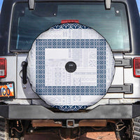 Samoa Siapo Blue Trimmed Spare Tire Cover Samoa White Sunday - Polynesian Pride