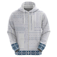 Samoa Siapo Blue Trimmed Zip Hoodie Samoa White Sunday - Polynesian Pride