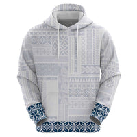 Samoa Siapo Blue Trimmed Zip Hoodie Samoa White Sunday - Polynesian Pride