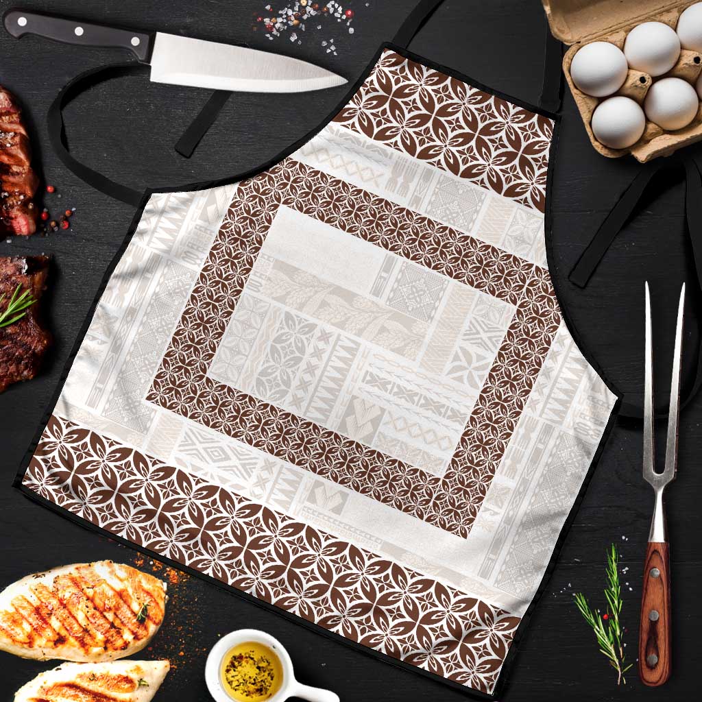 Samoa Siapo Brown Trimmed Apron Samoa White Sunday - Polynesian Pride