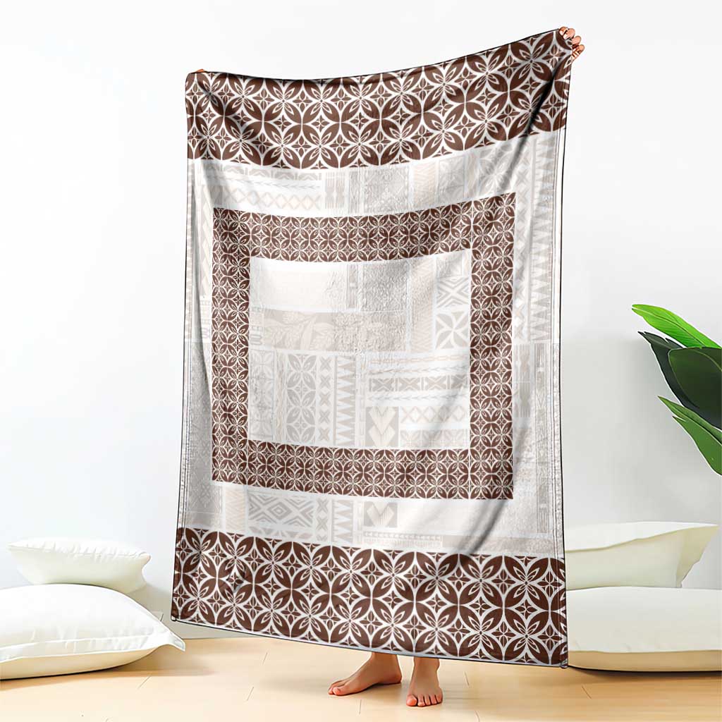 Samoa Siapo Brown Trimmed Blanket Samoa White Sunday - Polynesian Pride