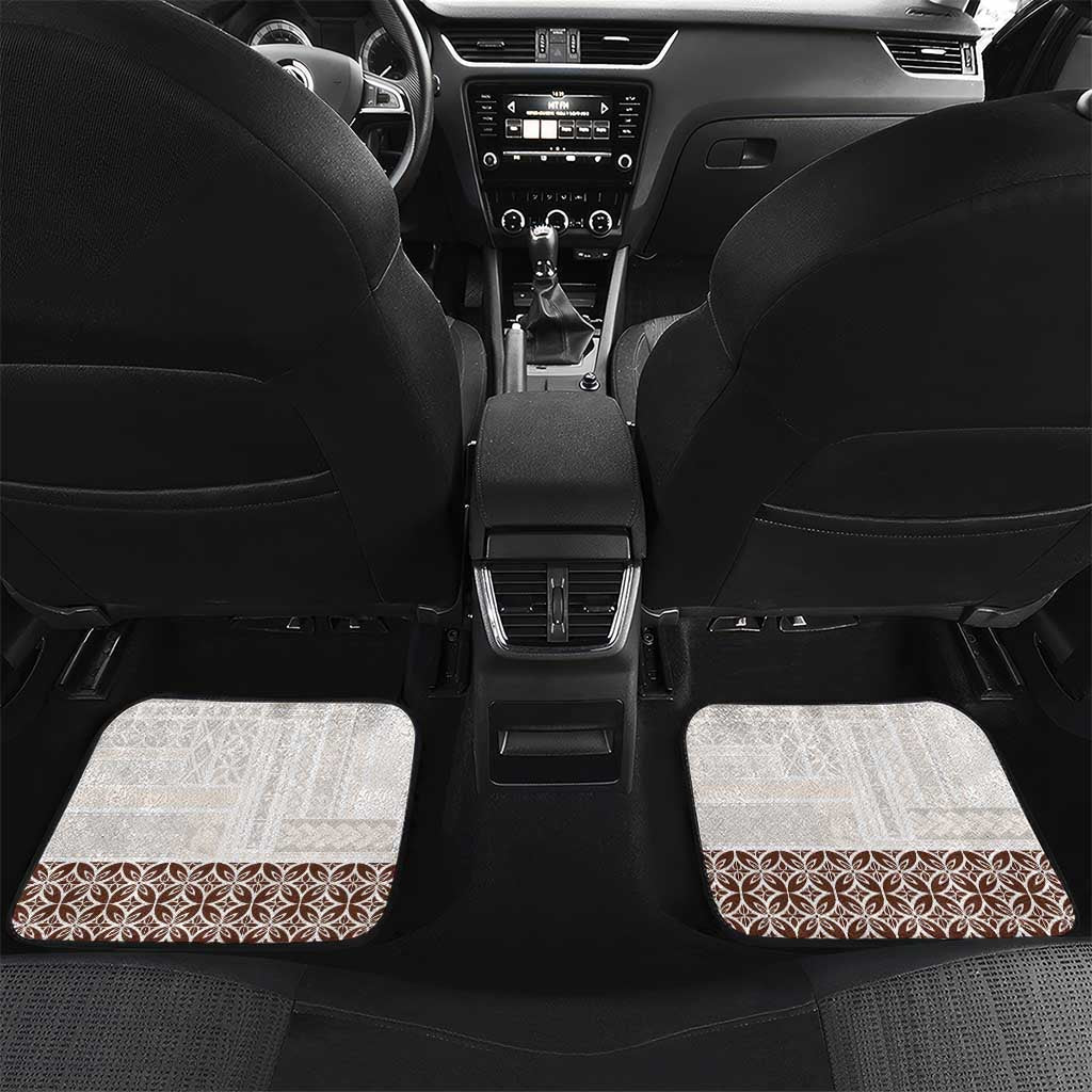 Samoa Siapo Brown Trimmed Car Mats Samoa White Sunday - Polynesian Pride
