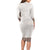 Samoa Siapo Brown Trimmed Family Matching Long Sleeve Bodycon Dress and Hawaiian Shirt Samoa White Sunday - Polynesian Pride
