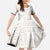 Samoa Siapo Brown Trimmed Family Matching Off Shoulder Maxi Dress and Hawaiian Shirt Samoa White Sunday - Polynesian Pride