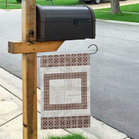 Samoa Siapo Brown Trimmed Garden Flag Samoa White Sunday - Polynesian Pride