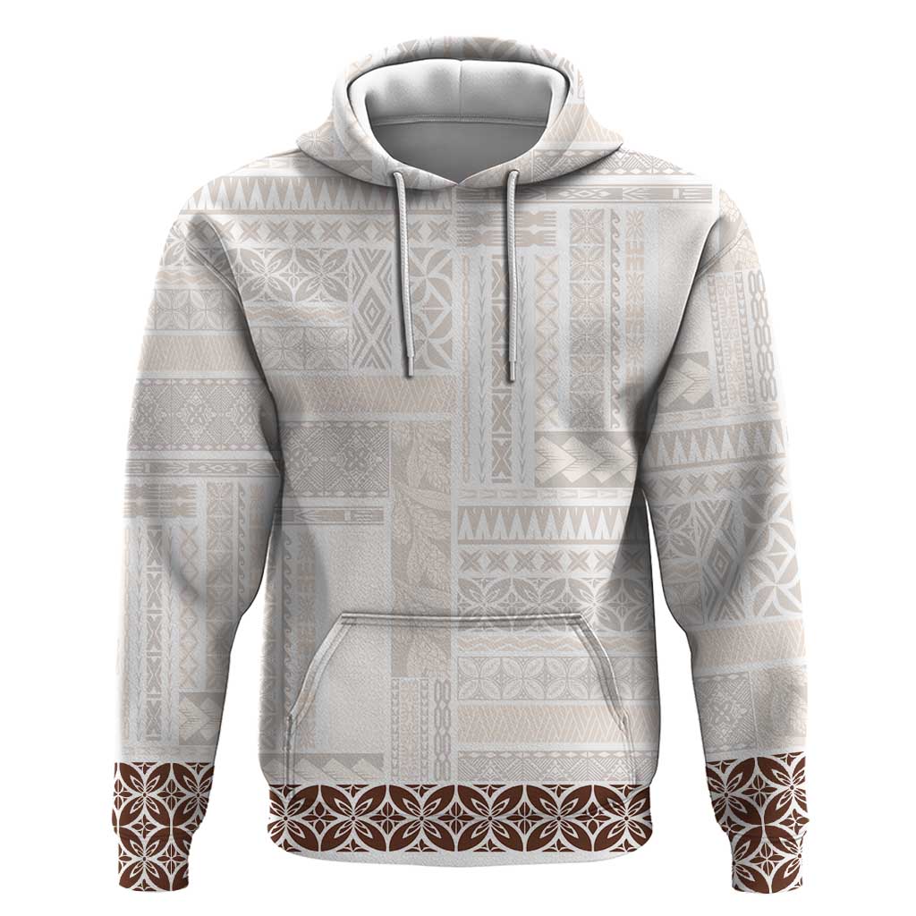 Samoa Siapo Brown Trimmed Hoodie Samoa White Sunday - Polynesian Pride