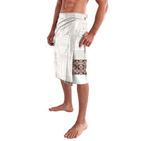 Samoa Siapo Brown Trimmed Lavalava Samoa White Sunday - Polynesian Pride