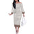 Samoa Siapo Brown Trimmed Off The Shoulder Long Sleeve Dress Samoa White Sunday - Polynesian Pride