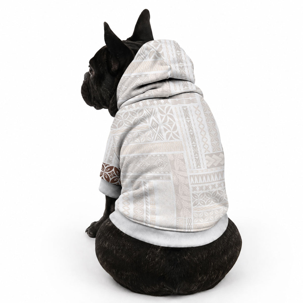 Samoa Siapo Brown Trimmed Pet Hoodie Samoa White Sunday