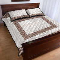 Samoa Siapo Brown Trimmed Quilt Bed Set Samoa White Sunday - Polynesian Pride