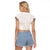 Samoa Siapo Brown Trimmed Raglan Cropped T Shirt Samoa White Sunday - Polynesian Pride