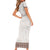 Samoa Siapo Brown Trimmed Short Sleeve Bodycon Dress Samoa White Sunday - Polynesian Pride