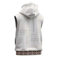 Samoa Siapo Brown Trimmed Sleeveless Hoodie Samoa White Sunday - Polynesian Pride