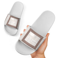 Samoa Siapo Brown Trimmed Slide Sandals Samoa White Sunday - Polynesian Pride