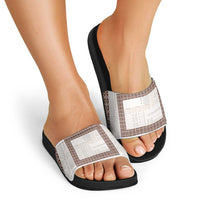 Samoa Siapo Brown Trimmed Slide Sandals Samoa White Sunday - Polynesian Pride