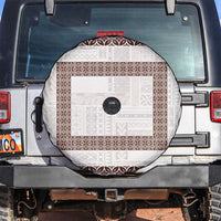 Samoa Siapo Brown Trimmed Spare Tire Cover Samoa White Sunday - Polynesian Pride