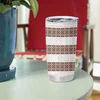 Samoa Siapo Brown Trimmed Tumbler Cup Samoa White Sunday - Polynesian Pride