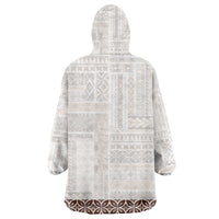 Samoa Siapo Brown Trimmed Wearable Blanket Hoodie Samoa White Sunday - Polynesian Pride