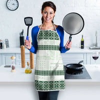 Samoa Siapo Green Trimmed Apron Samoa White Sunday - Polynesian Pride