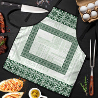 Samoa Siapo Green Trimmed Apron Samoa White Sunday - Polynesian Pride
