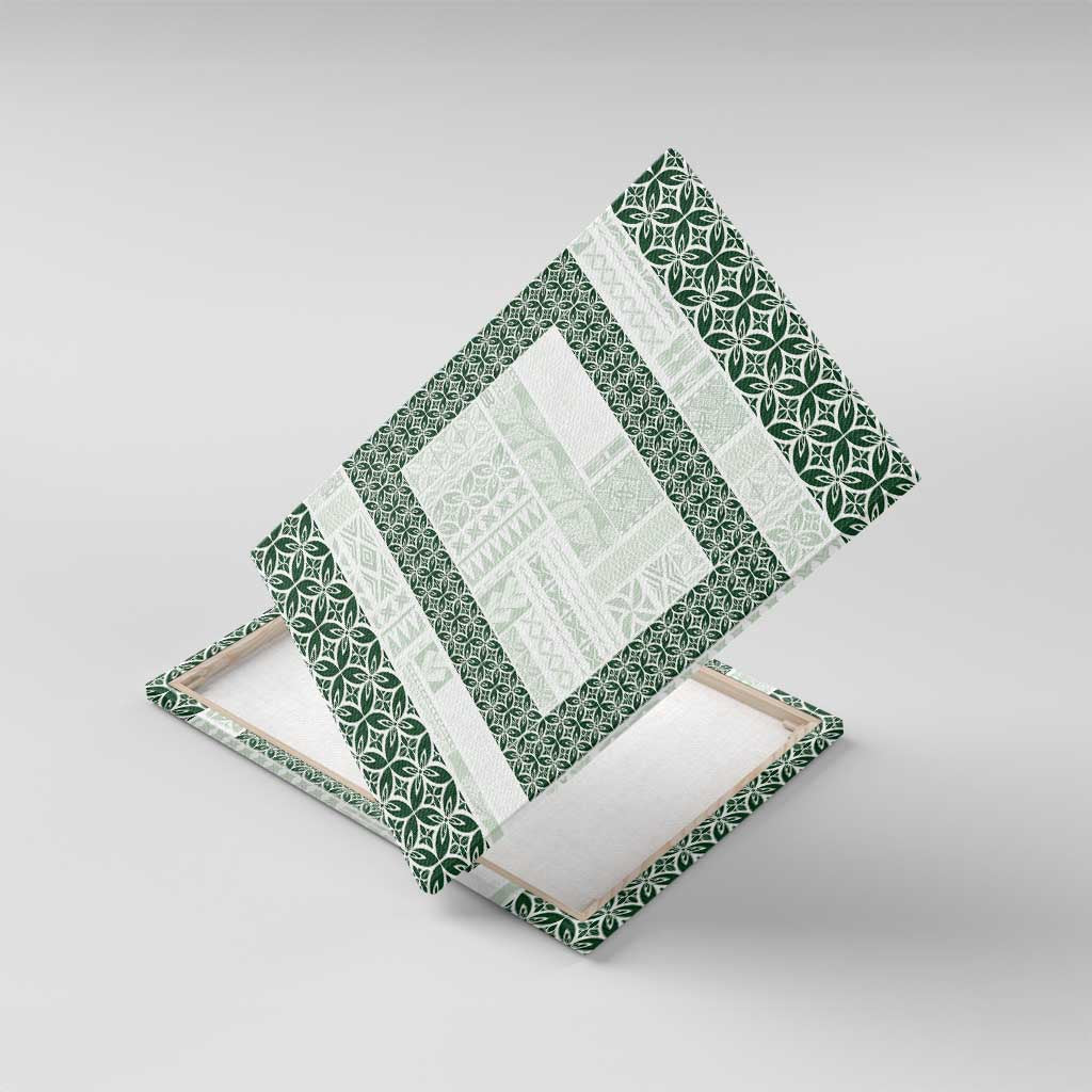 Samoa Siapo Green Trimmed Canvas Wall Art Samoa White Sunday - Polynesian Pride