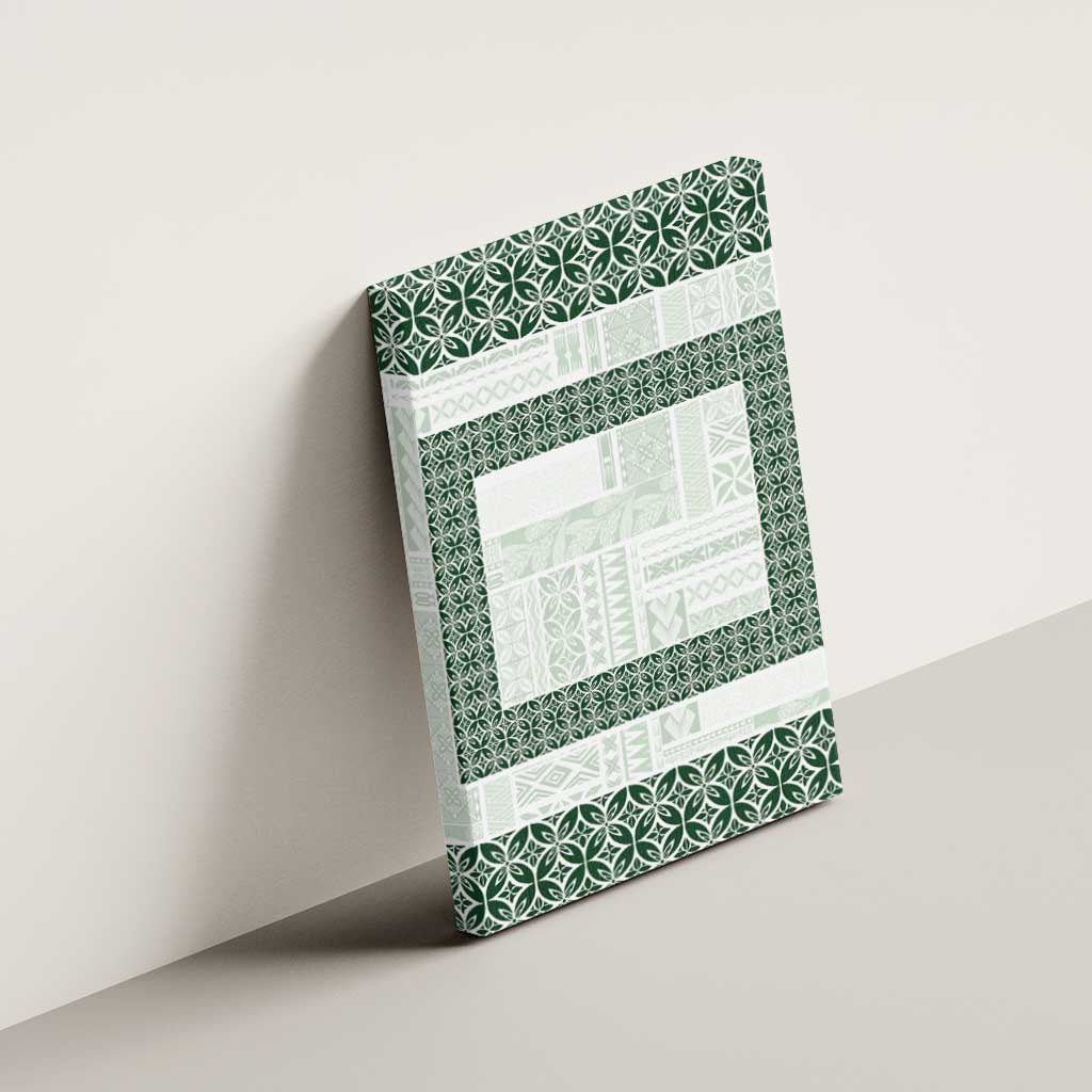 Samoa Siapo Green Trimmed Canvas Wall Art Samoa White Sunday - Polynesian Pride