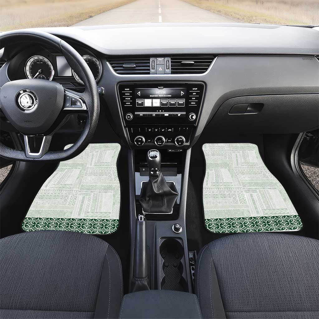 Samoa Siapo Green Trimmed Car Mats Samoa White Sunday - Polynesian Pride