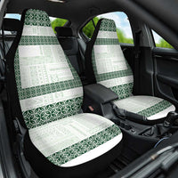 Samoa Siapo Green Trimmed Car Seat Cover Samoa White Sunday - Polynesian Pride