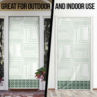 Samoa Siapo Green Trimmed Door Cover Samoa White Sunday - Polynesian Pride