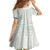 Samoa Siapo Green Trimmed Family Matching Off Shoulder Maxi Dress and Hawaiian Shirt Samoa White Sunday - Polynesian Pride