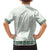 Samoa Siapo Green Trimmed Family Matching Short Sleeve Bodycon Dress and Hawaiian Shirt Samoa White Sunday - Polynesian Pride