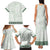 Samoa Siapo Green Trimmed Family Matching Tank Maxi Dress and Hawaiian Shirt Samoa White Sunday - Polynesian Pride
