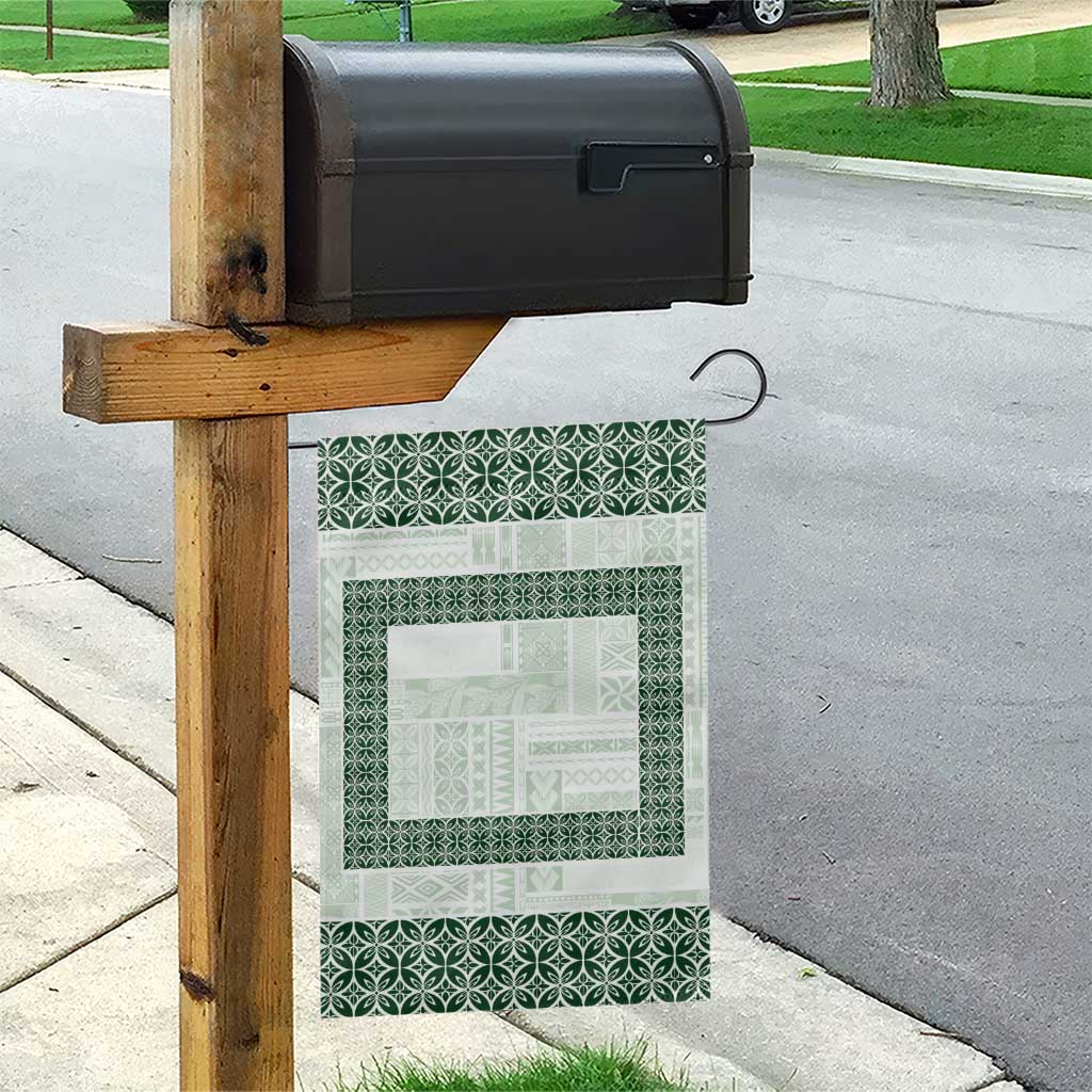 Samoa Siapo Green Trimmed Garden Flag Samoa White Sunday - Polynesian Pride