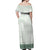 Samoa Siapo Green Trimmed Off Shoulder Maxi Dress Samoa White Sunday - Polynesian Pride