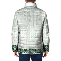 Samoa Siapo Green Trimmed Padded Jacket Samoa White Sunday - Polynesian Pride