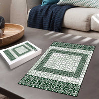 Samoa Siapo Green Trimmed Puzzle Samoa White Sunday - Polynesian Pride