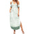 Samoa Siapo Green Trimmed Summer Maxi Dress Samoa White Sunday - Polynesian Pride