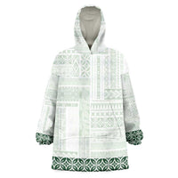 Samoa Siapo Green Trimmed Wearable Blanket Hoodie Samoa White Sunday - Polynesian Pride