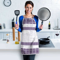 Samoa Siapo Purple Trimmed Apron Samoa White Sunday - Polynesian Pride