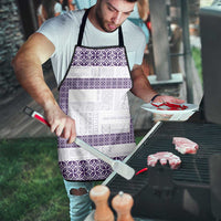 Samoa Siapo Purple Trimmed Apron Samoa White Sunday - Polynesian Pride