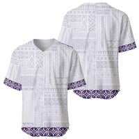 Samoa Siapo Purple Trimmed Baseball Jersey Samoa White Sunday - Polynesian Pride