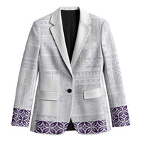 Samoa Siapo Purple Trimmed Blazer Samoa White Sunday - Polynesian Pride